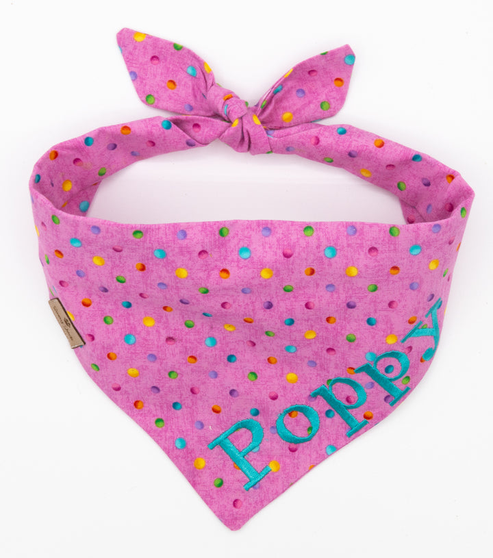 Dots on Pink Bandana