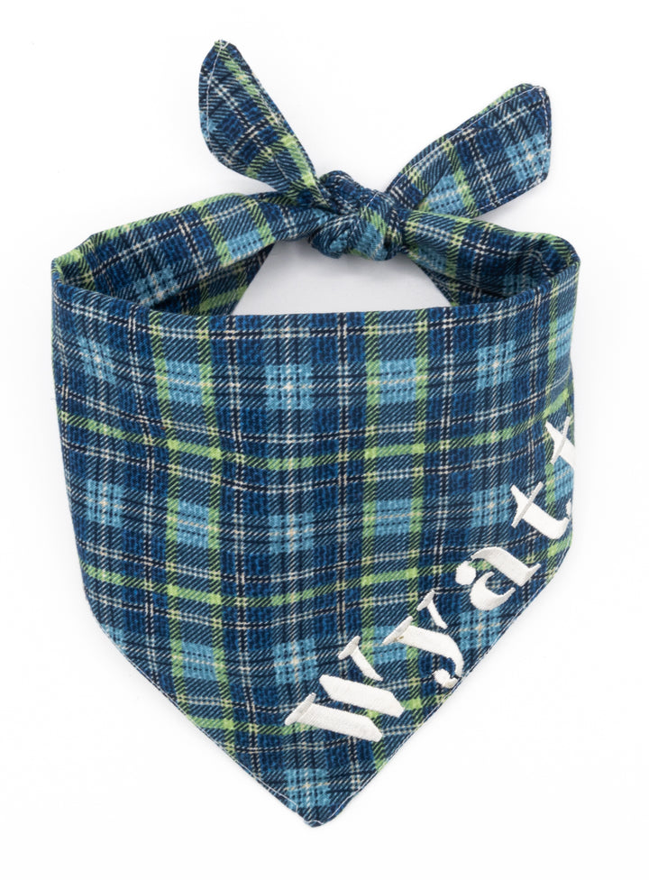 Green & Blue Plaid Bandana