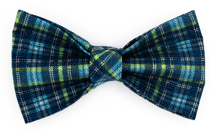 Green & Blue Plaid Bow Tie