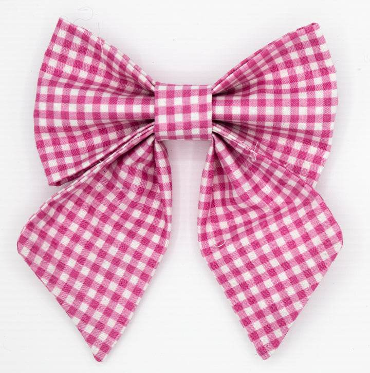 Pretty in Pink Gingham Lady Bow