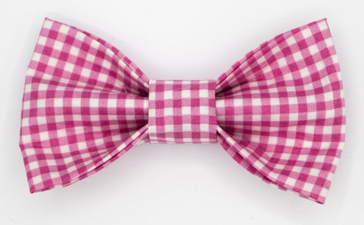 Pretty in Pink Gingham Bow Tie