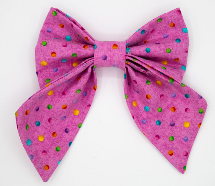 Dots on Pink Lady Bow