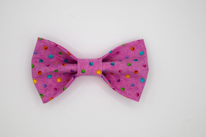 Dots on Pink Bow Tie