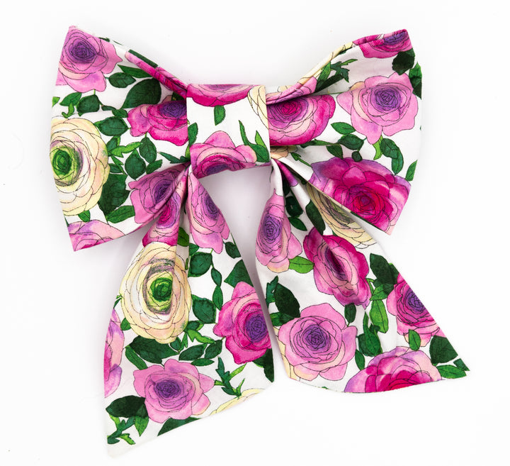 Shades of Pink Flowers Lady Bow