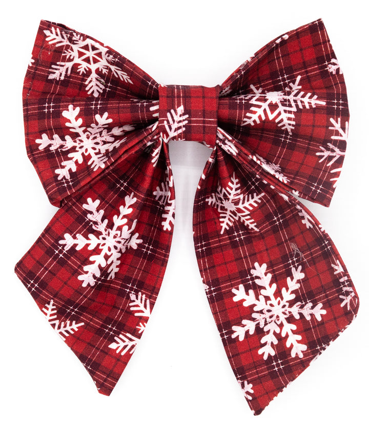 Snowflake Christmas Plaid Lady Bow