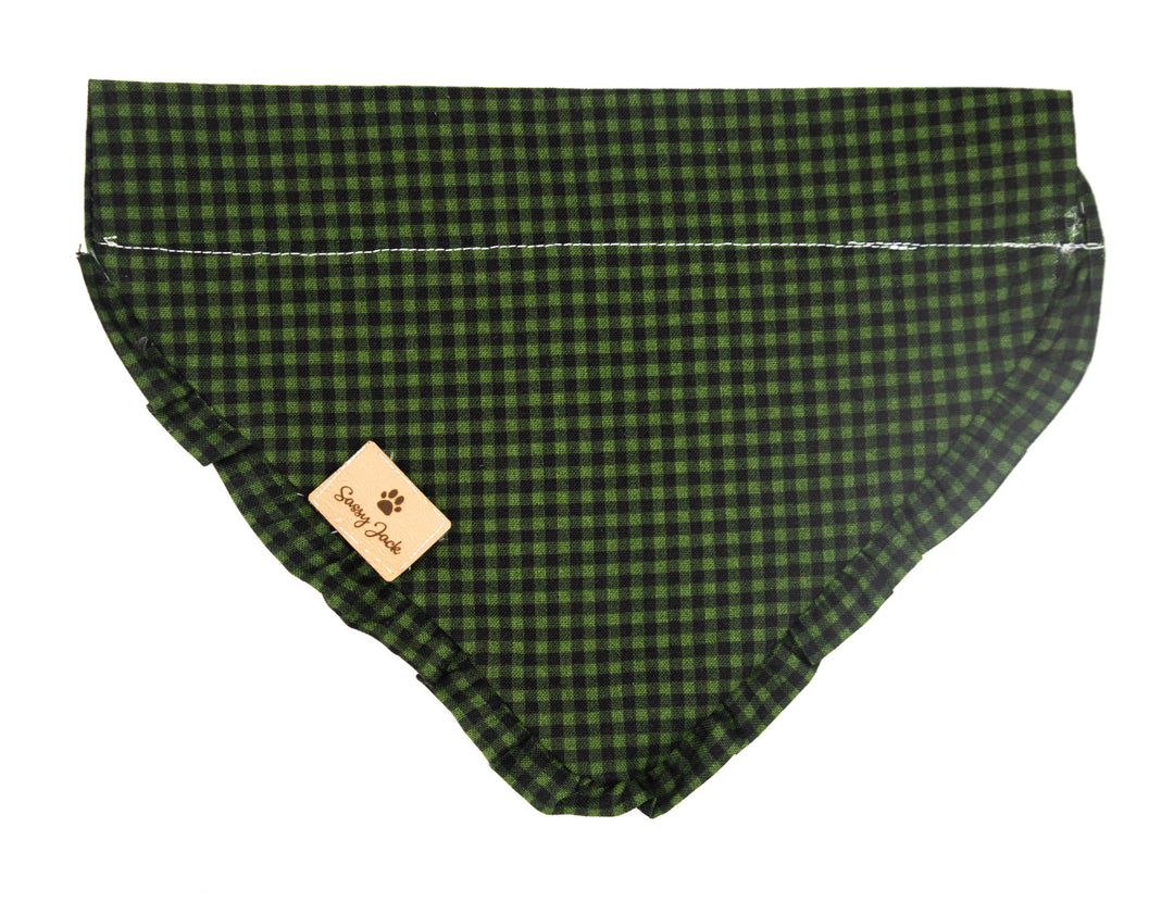 Christmas Tree Green and Black Check Bandana