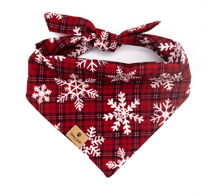 Snowflake Christmas Plaid Bandana