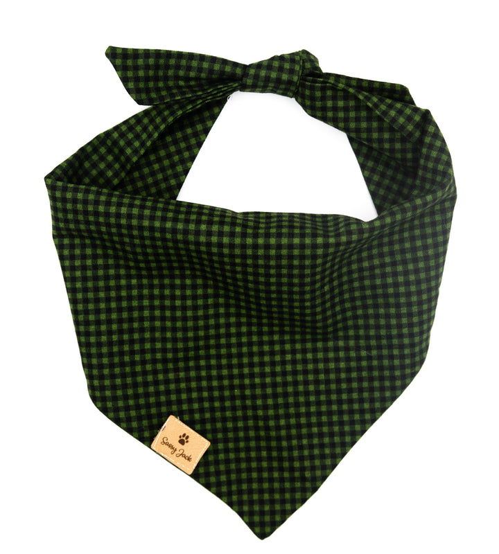 Christmas Tree Green and Black Check Bandana