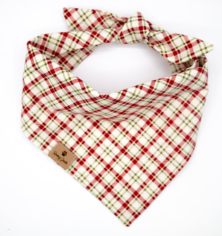 Mistletoe Christmas Plaid Bandana