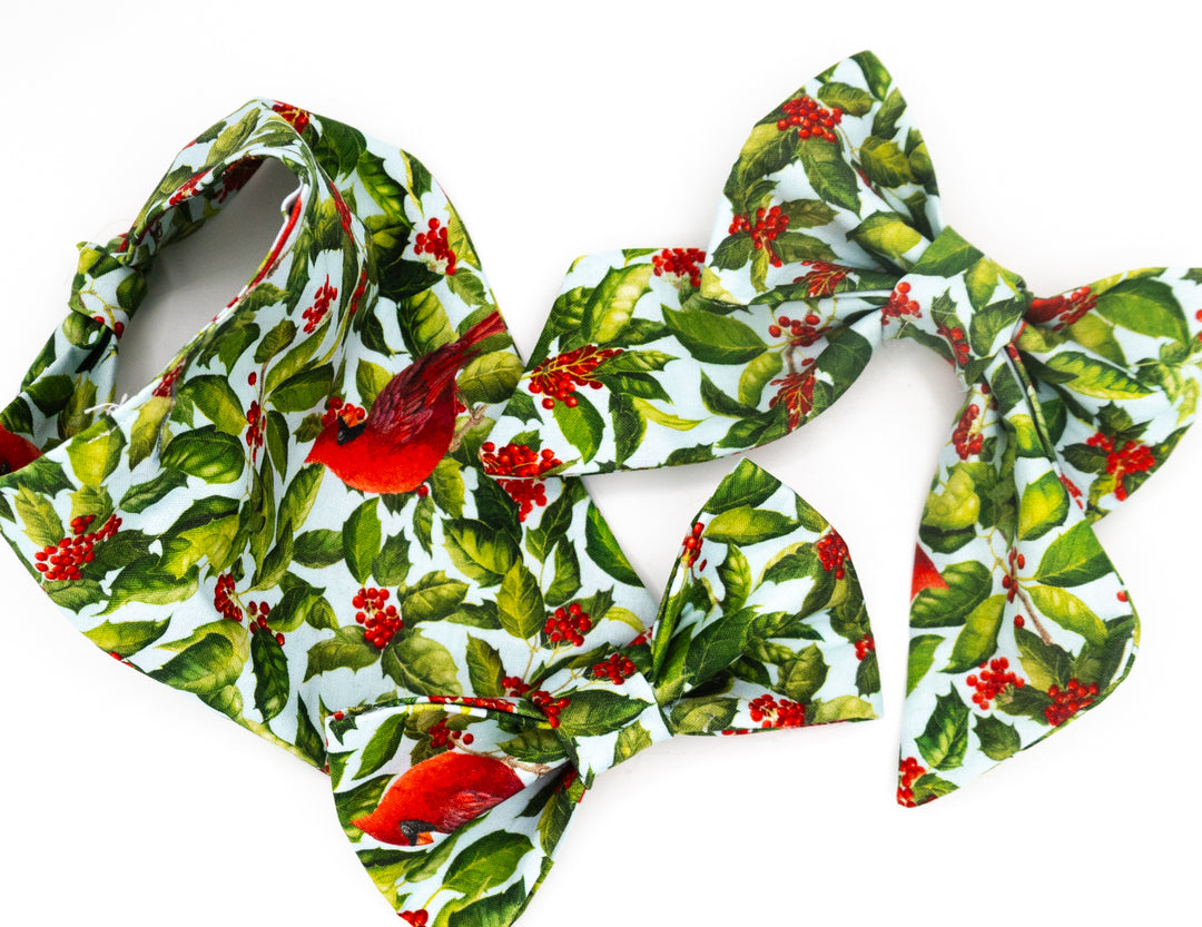 Cardinal Christmas Bow Tie