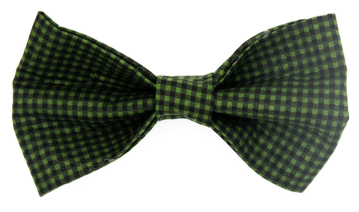 Christmas Tree Green & Black Check Bow Tie