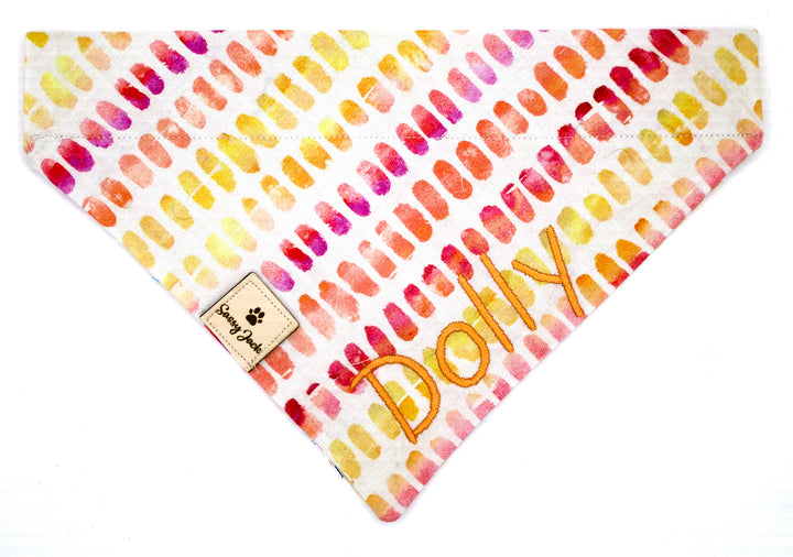 Jaunty Yellow, Pink & Orange Dog Spring Bandana