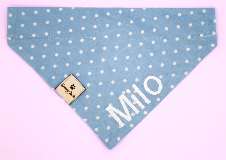 Blue Sky Dots Dog Springtime Bandana