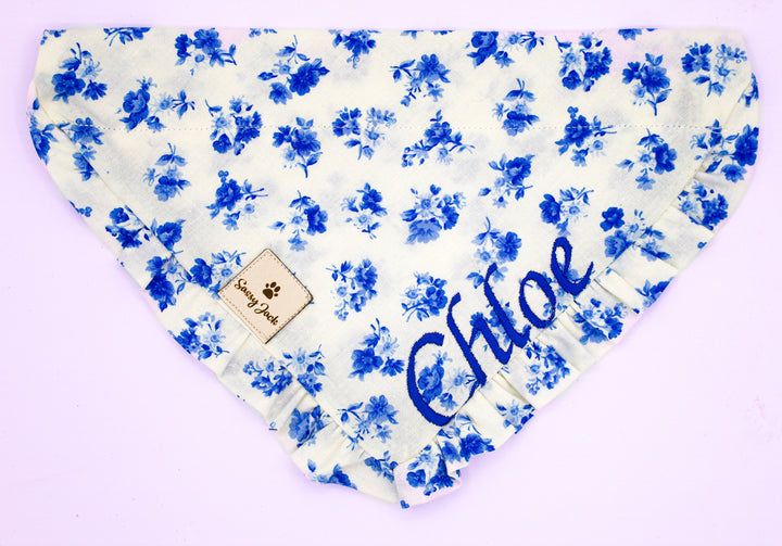 Blue Floral Springtime Dog Bandana